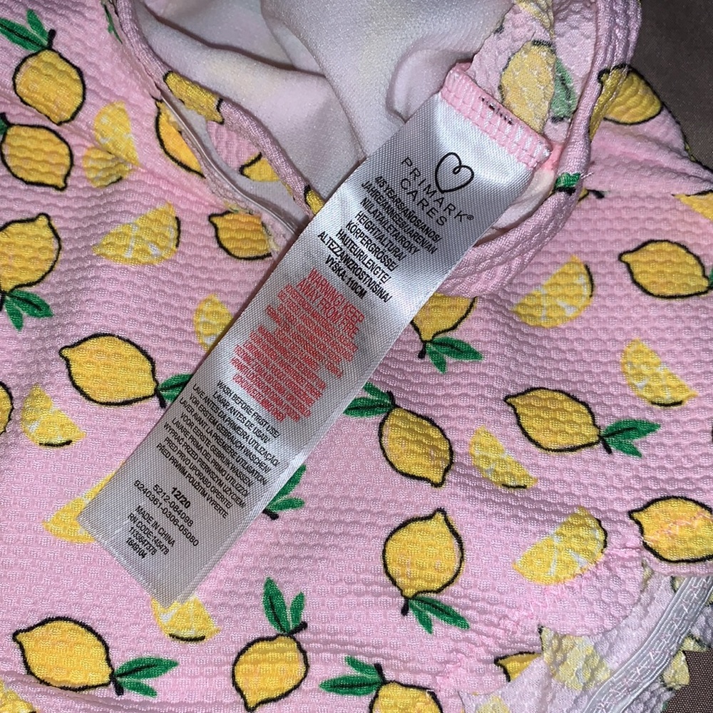 🍋💕Pink with Lemon Print One Piece Swimsuit - Picture 3 of 4